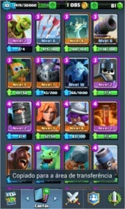 CLASH ROYALE LVL 10 ARENA 10 VÁRIAS LENDARIAS