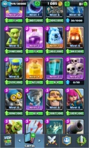 CLASH ROYALE LVL 10 ARENA 10 VÁRIAS LENDARIAS