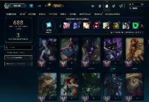 Bronze 1 com TODOS os Champs e 123 Skins ( JG / SUP / ADC ) - League of Legends LOL