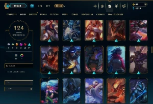 Ferro 1 com TODOS os Champs e 124 Skins( MAIN ADC ) - League of Legends LOL