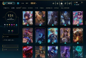 Ferro 1 com TODOS os Champs e 124 Skins( MAIN ADC ) - League of Legends LOL