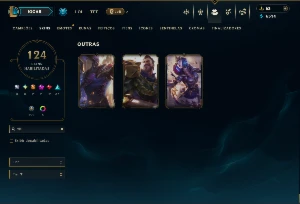 Ferro 1 com TODOS os Champs e 124 Skins( MAIN ADC ) - League of Legends LOL