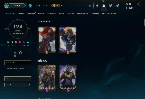 Ferro 1 com TODOS os Champs e 124 Skins( MAIN ADC ) - League of Legends LOL