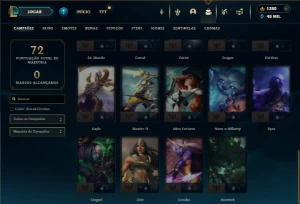 Diamante 3 com 35 Champs e 3 Skins ( 1380 RP sobrando ) - League of Legends LOL