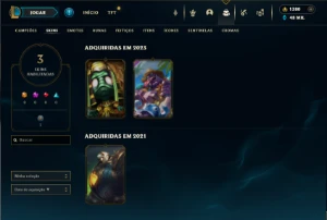 Diamante 3 com 35 Champs e 3 Skins ( 1380 RP sobrando ) - League of Legends LOL