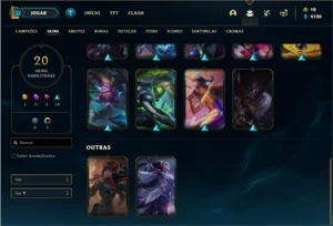 Conta Platina 4 com 40 Champs e 20 Skins - League of Legends LOL