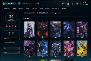 Conta Platina 4 com 40 Champs e 20 Skins - League of Legends LOL
