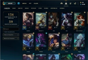 Conta Platina 4 com 40 Champs e 20 Skins - League of Legends LOL