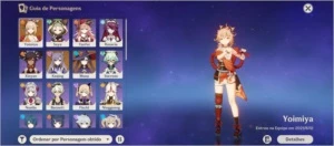 Conta com Yoimiya, Mona e Keqing AR42 - Genshin Impact