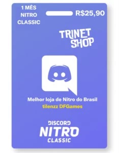 Discord Nitro Classic Mensal GIFT - Discord Oficial Presente - Assinaturas e Premium