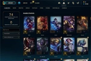 CONTA SMURF DANDO QUEUE COM MESTRE + SKINS LENDÁRIAS - League of Legends LOL