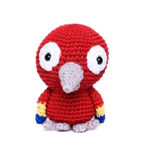 Papagaio Vermelho em Amigurumi - Artesanato e Personalizados