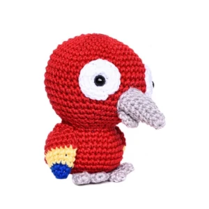 Papagaio Vermelho em Amigurumi - Artesanato e Personalizados