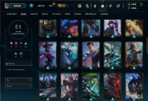 Mestre com 85 Champs e 51 Skins + 1350 RP - League of Legends LOL