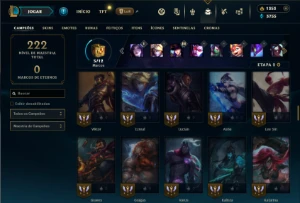 Mestre com 85 Champs e 51 Skins + 1350 RP - League of Legends LOL