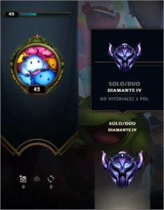 Conta Diamante 4  - 62% de winrate - email não confirmado - League of Legends LOL