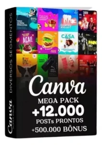 Pack Com Mais De 12 Mil Artes Editaveis Para O Canva - eBooks