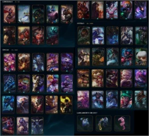 Conta League of Legends - 107 Champions/52 Skins - Platina 4 LOL