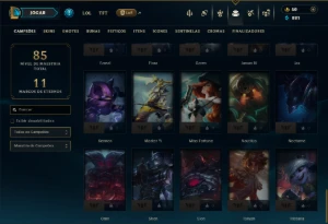 Esmeralda 4 com 60 Champs e 9 Skins - League of Legends LOL