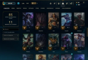 Esmeralda 4 com 60 Champs e 9 Skins - League of Legends LOL