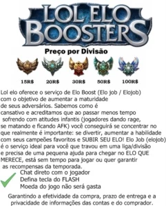 Elo Booster Preço especial - League of Legends LOL