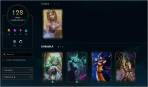 League of Legends com 128 skins e 171 champions nivel 37 LOL