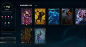 League of Legends com 128 skins e 171 champions nivel 37 LOL
