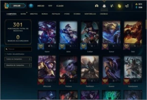 Conta unranked com 81 skins e 87 champs com 271 RPS - League of Legends LOL