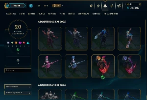 Ouro 2 com 40 Champs e 12 Skins - League of Legends LOL