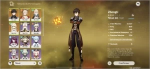 Vende-se conta com Zhongli, Yoimiya, Jean e Lumine. - Genshin Impact