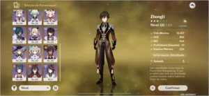 Vende-se conta com Zhongli, Yoimiya, Jean e Lumine. - Genshin Impact