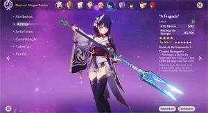 Conta Genshin Impact AR56 10 Personagens 5* + 3 Armas 5*