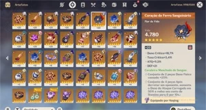 Conta Genshin Impact AR56 10 Personagens 5* + 3 Armas 5*