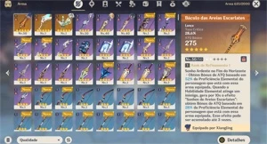 AR34 - Nahida + Sonhos + Keqing + Harpa + Baculo Areias - Genshin Impact