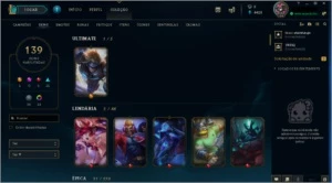 Conta lol platina 3 139 skins todos os champions exceto neko - League of Legends