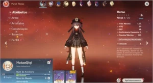 Conta Genshin Impact AR 5 com Hutao + Qiqi