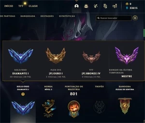 Conta DIAMOND com 554 Skins, e do valorant também - League of Legends LOL
