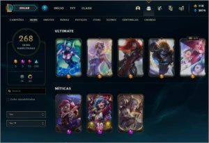 Conta League of Legends+Pontos de Prestigio+5 Skins Ultimate LOL