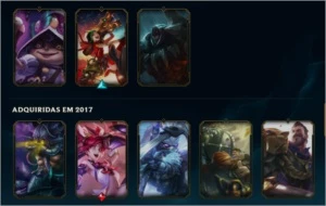 Conta lvl 206, 55 skins ativas - League of Legends LOL