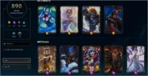 Conta Lol - 890 Skins, 163 emotes, 45 sentinelas e 78 cromas - League of Legends
