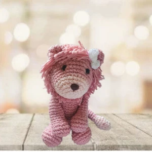 Leão Rosa Amigurumi