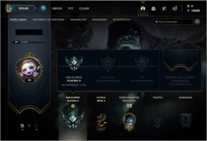 Conta League Of Legends Rank Platina 2/3 LOL