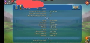 CONTA LORDS MOBILE 195M DE PODER !