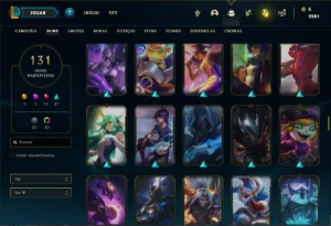 Conta Unranked com 115 Champs e 131 Skins ( MAIN MID ) - League of Legends LOL