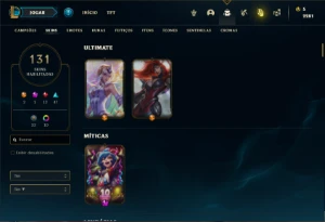 Conta Unranked com 115 Champs e 131 Skins ( MAIN MID ) - League of Legends LOL
