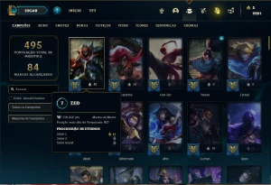 Conta Unranked com 115 Champs e 131 Skins ( MAIN MID ) - League of Legends LOL