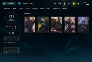 Conta Unranked com 115 Champs e 131 Skins ( MAIN MID ) - League of Legends LOL