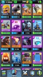 CONTA CLASH ROYALE - NIVEL 9 - 2 LENDARIAS - ARENA 8 - 55/62