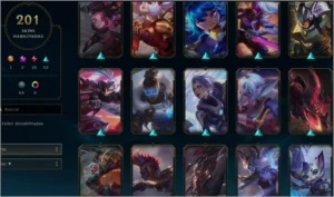 ContaLOL 200skins + Akali prestigio, Todos os campeões - League of Legends