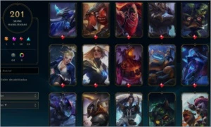 ContaLOL 200skins + Akali prestigio, Todos os campeões - League of Legends